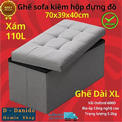 Thùng đựng đồ đa năng kiếm ghế ngồi gấp gọn 110L cỡ đại Châu Âu CA05 - Thùng gỗ bọc vải Oxford cao cấp chắc chắn có thể làm ghế ngồi, trang trí nhà cửa D Danido
