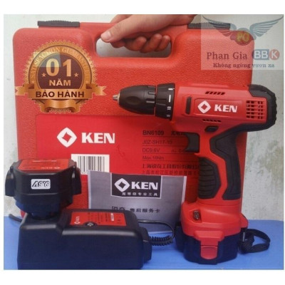 [chính hãƞg] Máy khoan dùng pin Ken 9.6V - Bộ Máy 2 Pin, Bảo hành 1 năm