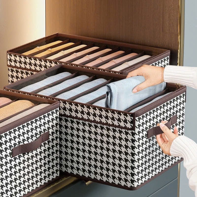 Hộp Vải Đựng Quần Áo 6 Ngăn Cao Cấp - Túi Đựng Quần Áo Có Nắp, Thiết Kế Gọn Gàng - HÀNG CHÍNH HÃNG MINIIN