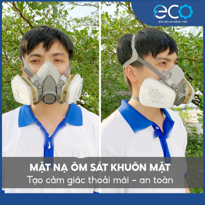 Bộ mặt nạ phòng độc 3M 6100/6200 với phin lọc 6006 kết hợp tấm lọc bụi 5N11 cùng nắp giữ 501 (7 món)