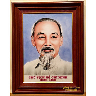 CHÂN DUNG CHỦ TỊCH HỒ CHÍ MINH chế tác bằng đá tự nhiên 100%
