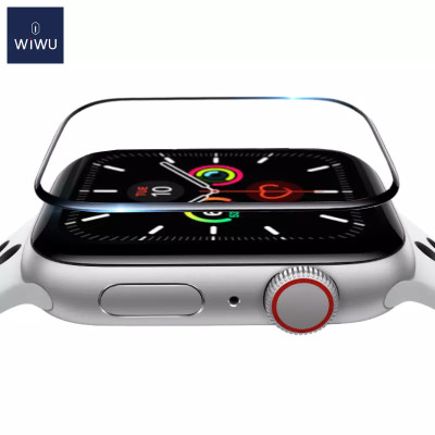 Bộ 2 miếng dán màn hình kính cường lực Full 3D dành cho Apple Watch 45mm hiệu WIWU iVista Chống va đập, vát cạnh 2.5D, hạn chế vân tay - hàng nhập khẩu