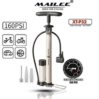 Bơm Tay Xe Đạp XunTing XT-P32 với tay cầm chống trượt, đầu bơm đa van 160PSI, Đa Dụng cho Xe Đạp, Xe máy, Xe Ô Tô, thân kim loại, lõi bơm nhôm, kín chống ngược khí - Mai Lee