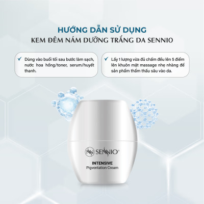 Kem dưỡng ẩm Sennio Intensive Pigmentation Cream dưỡng trắng da xoá mờ sạm nám chống lão hoá ban đêm 30ml SNO 810