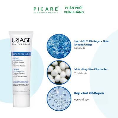 Uriage Bariéderm Repairing Cica-Cream: Kem Chăm Sóc Da Kích Ứng (40 ml)