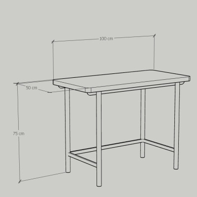 [Happy Home Furniture] SWEETY , Bàn làm việc đơn - chân sắt, 100cm x 50cm x 75cm ( DxRxC), BAN_045