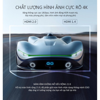 SOAIY Bộ Chia HDMI 1 Ra 2 Cổng UNITEK V118A Hỗ Trợ 4K Cao Cấp - Hàng Nhập Khẩu