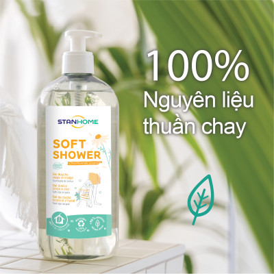 Sữa tắm, rửa mặt không xà phòng hương Chamomille Stanhome Soft Shower 740ML/chai