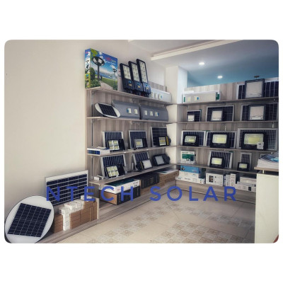 Đèn Pha Năng Lượng Mặt Trời JinDian mã JD-8825L Công Suất 25W -Khung Nhôm, Chip Led "SMD" 