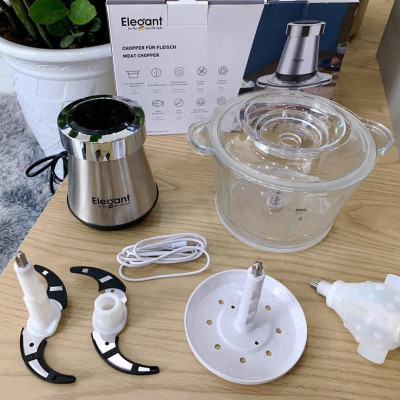 Máy xay thịt đa năng Elegant FC-J08 công suất 350W, cối thủy tinh 1.8L - Hàng chính hãng