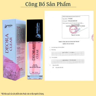 COMBO 5 Lọ Xịt Khử Mùi DEORA CLEAR Quyên Lara 50ml, Khử Mùi Hôi Nách, Ngăn Tiết Mồ Hôi