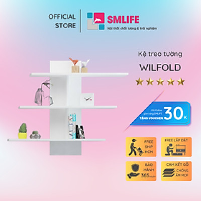 Kệ trang trí phòng khách gỗ công nghiệp SMLIFE Wilfold