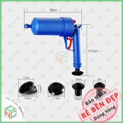 (Thoáng Sạch) Bộ Súng Bắn Thông Tắc Cống KhoNCC Hàng Chính Hãng - Bằng Khí Nén Thông Hút Bể Phốt - Thoát Sàn - Chậu Rửa - Hố Ga - KLM-STTCMX