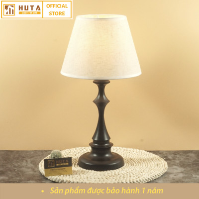 Đèn Ngủ Để Bàn Thép HUTA T2 Cao Cấp Sang Trọng, Decor Trang Trí Phòng Ngủ, Khách Sạn, Điều Chỉnh Độ Sáng, Bóng Led Sáng Vàng Tiết Kiệm Điện