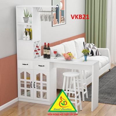 Quầy bar mini kết hợp tủ rượu VKB21 ( không kèm ghế) - Nội thất lắp ráp Viendong Adv
