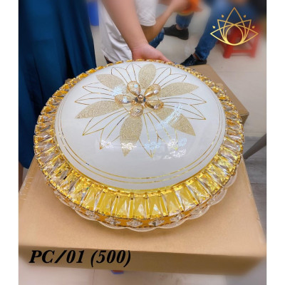 Đèn trần ELYSIA pha lê loại to D500mm phong cách sang trọng trang trí hiện đại - 3 chế độ ánh sáng 