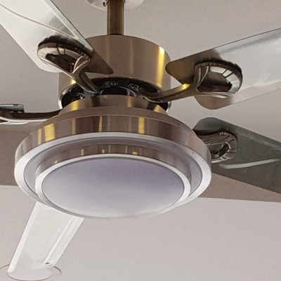 Quạt trần cánh thép, có điều khiển từ xa, có đèn trang trí 52KSI - 506