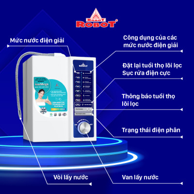 Máy Lọc Nước Điện Giải Ion Kiềm ROBOT ionMega 57 Dòng Máy Cơ - Hàng Chính Hãng