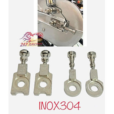 COMBO Pát tăng sên Inox 304 VÀ 2 ốc Nòng tăng Inox 304 gắn cho xe Wave Dream SIRIUS (1 cặp đầy đủ phụ kiện)