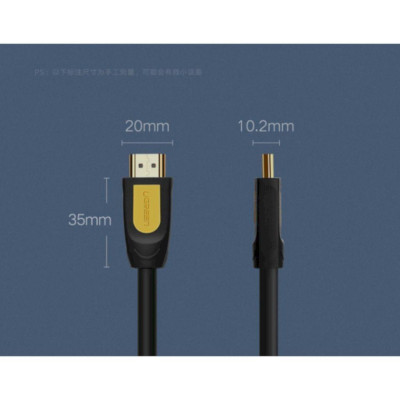 Ugreen UG60357HD101TK 20M 4K30HZ HDMI 1.4 cáp màu đen đầu vàng - HÀNG CHÍNH HÃNG