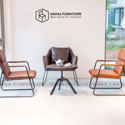 Ghế tựa lưng thư giãn, ghế đọc sách decor Arm Chair NF1 xuất khẩu Châu Âu đệm bọc si cao cấp