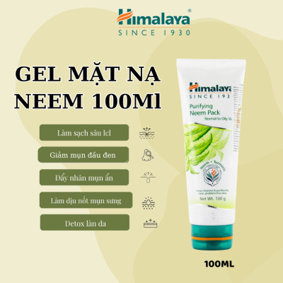 Mặt Nạ Đất Sét Lá Neem Đẩy Mụn Ẩn Hút Dầu Thừa Himalaya Neem Face Pack 100ml