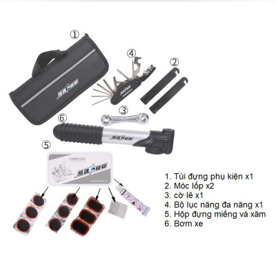 Bộ Túi Kẹp Sườn, Vá Xe, Bơm Xe Đạp Cao Cấp - Hàng Nhập Khẩu