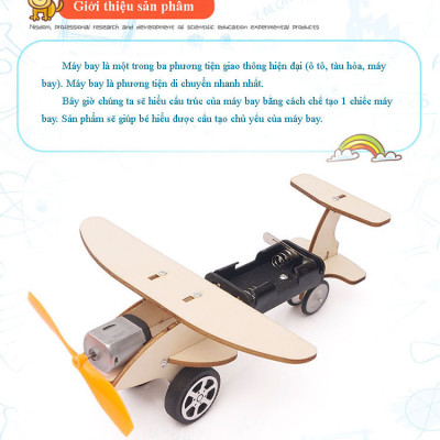 Đồ Chơi Lắp Ghép STEM Mô Hình Máy Bay Vận Tải, Đồ Chơi Gỗ Cao Cấp Máy Bay Vận Tải, Đồ Chơi Khoa Học Tự Làm DIY Wood Steam-Chính Hãng BABYBOSS + Tặng Kèm Tranh Ghép Gỗ.