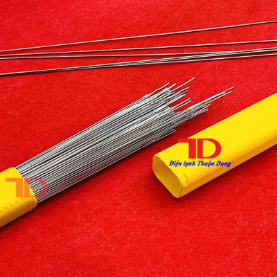 Que hàn Inox ER 304 308 hàn thép không gỉ, phi 1.6 2.4, dài 1 mét, que hàn Tig, hàn bù Tig, Điện lạnh Thuận Dung