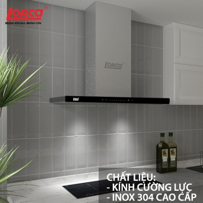 Máy Hút Mùi LORCA TA 6007TM - 70cm - Hàng Chính Hãng Cao Cấp Nhập Khẩu Malaysia Tiết Kiệm Điện Chống Ồn