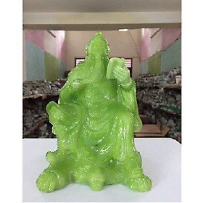 Tượng Quan công cầm sách size nhỏ CTQ1 13.5 x 12.4 x 18cm Tundo mạ vàng hoặc màu xanh lựa chọn