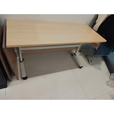 Bàn học gấp gọn chân sắt TF2002-14W Nội thất Capta Bàn làm việc xếp gọn mặt gỗ MDF 1m4 dày 25 mm màu tự nhiên đẹp mắt chân sắt sơn tĩnh điện màu đen gấp gọn tiết kiệm không gian tại tphcm