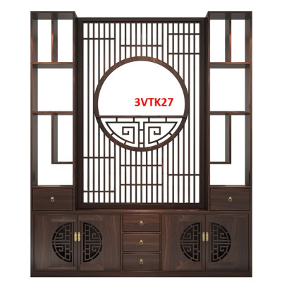 Vách ngăn phòng khách nhà bếp, Tủ kệ vách ngăn phòng 3VTK27