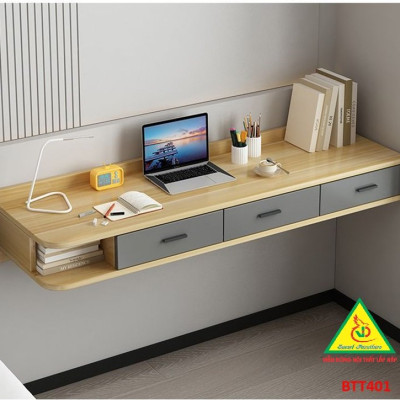 Bàn làm việc, bàn trang điểm treo tường bằng gỗ  BTT401 - Nội thất lắp ráp Viendong Adv