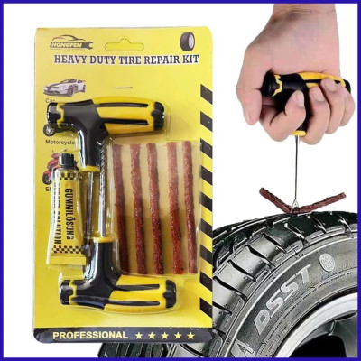 Bộ Dụng Cụ Vá Lốp Xe Không Săm Khẩn Cấp Cho Ô Tô, Xe Máy – Vá Lụi, Vá Rút Nhanh Gọn Tại Nhà Hoặc Dọc Đường
