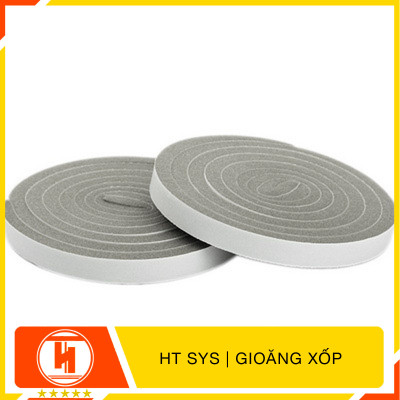 Bộ 02 cuộn mút xốp dán khe cửa HT SYS - Cách âm - Giảm chấn - Chống bụi - Gioăng xốp bản 15mm x2 mét