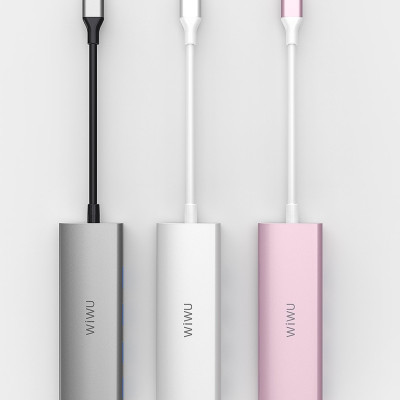 Hub chia cổng Type-C đa năng 4 in 1 từ Type-C ra 4 USB-A 3.0 hiệu Wiwu Alpha A440 cho Macbook   / iPad Pro 11 inch 12 .9 inch / Laptop trang bị cổng Type C thunderbolt 3 - hàng nhập khẩu (giao màu ngẫu nhiên)