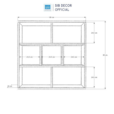 Kệ Sách Treo Tường Tối Giản, Hiện Đại SIB Decor KT242