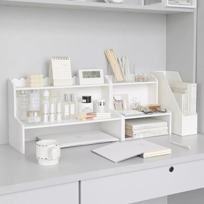 kệ đựng đồ kệ gỗ kệ decor bàn học Giá Để Bàn Kệ Đựng Đồ Màu Trắng Hai Tầng Bằng Gỗ Giá Đựng Mỹ Phẩm Giá Đựng Đồ Để Bàn Học Sinh