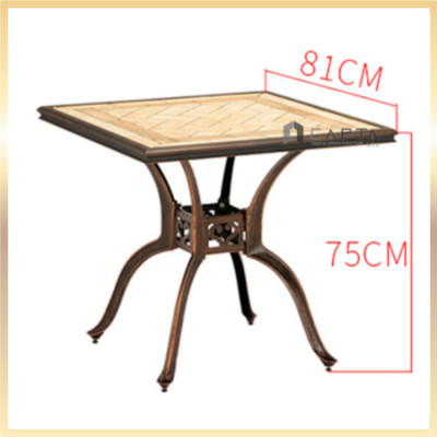 Bàn vuông mặt đá Ceramic khung nhôm đúc nhập khẩu Bàn cafe sân thượng sân vườn ngoài trời TE2018-81A – Nội thất CAPTA – Square Outdoor Table