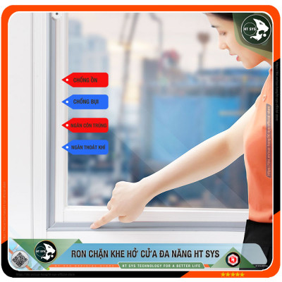 Ron Chặn Khe Cửa HT SYS - Chất Liệu PU Và PE Cải Tiến - Ron Chặn Khe Cửa, Chân Cửa, Khung Cửa - Ngăn Gió Lùa, Cách Âm, Chống Bụi, Ngăn Côn Trùng, Chống Thoát Khí Điều Hòa, Chống Va Đập Cửa - Hàng Chính Hãng