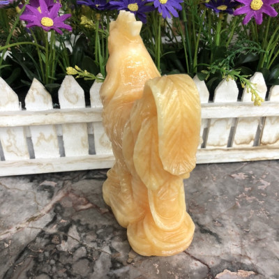 Tượng con gà giáp phong thủy đá ngọc hoàng long trang trí bàn làm việc - Cao 15 cm