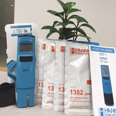 Máy Đo Tổng Chất Rắn Hòa Tan (TDS) /Nhiệt Độ Thang Thấp Bỏ Túi Tặng Kèm Gói Dung Dịch Để Hiệu Chuẩn Máy HANNA, HI98301
