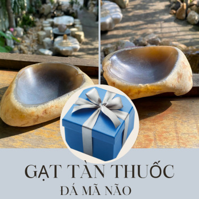 Gạt tàn thuốc đá mã não NHASAN GTT02 Sang Trọng & Độc Đáo nặng 500gr (KT: 9 x 12cm)