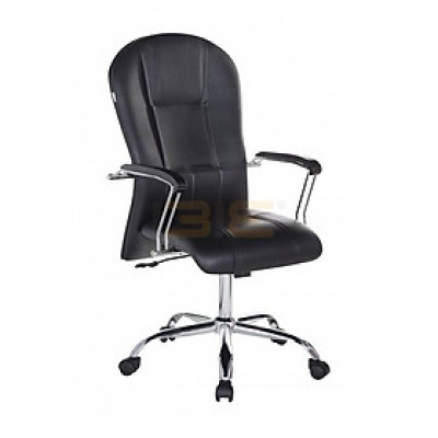 Ghế Trưởng Phòng Tay Ốp Gỗ Chân Thép Mạ Cao Cấp IBIE IB320A - Đen