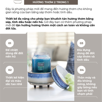 Máy khuếch tán hương thơm 2 trong 1 Yankee Candle - Primitive Black
