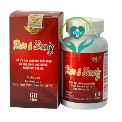 Viên uống đẹp da Rose and Beauty Vinh Thịnh Vượng VV, hộp 60v, cân bằng nội tiết tố nữ, chống lão hoá