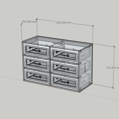 HAPPY FURNITURE , Tủ lưu trữ 6 ngăn kéo - MAY , THK_303 , 110cm x 45cm x 70cm DxRxC