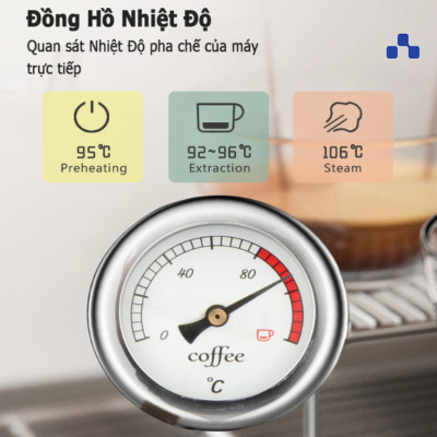 Máy pha cà phê Espresso chuyên nghiệp, thương hiệu Mỹ HiBREW cao cấp H8A, 1250W, 19 Bar - Bảo hành 12 Tháng, Hàng chính hãng