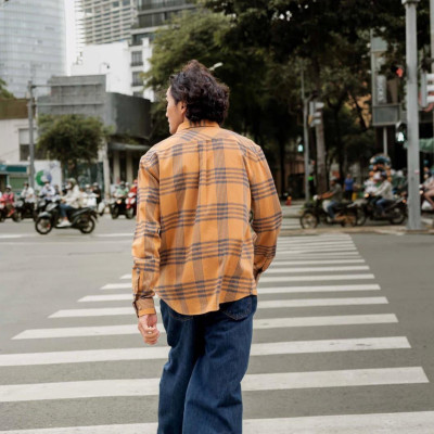 Áo Sơ Mi Nam ROUTINE Flannel Túi Đắp Kẻ sọc Caro Form Regular - 10F23SHL029 | LASTORE MENSWEAR